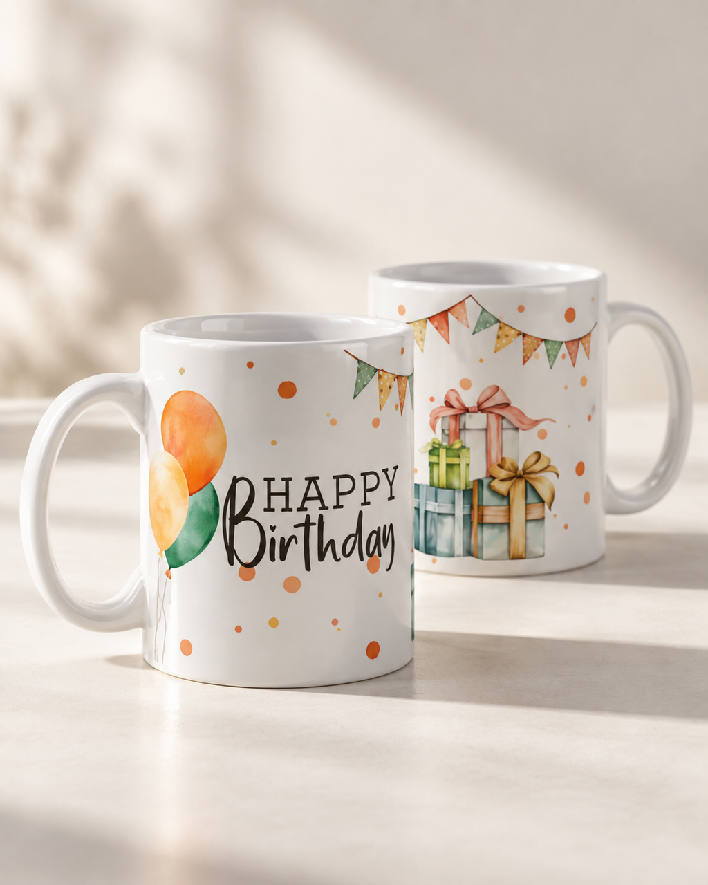 Happy Birthday Mug 11 oz – Double-Sided Printed Ceramic Mug