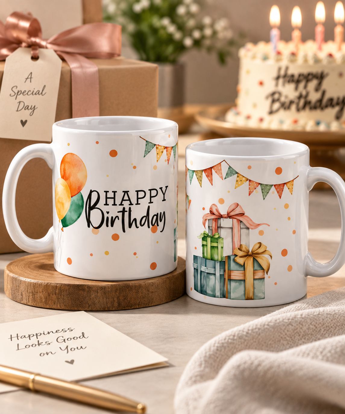 Happy Birthday Mug 11 oz – Double-Sided Printed Ceramic Mug