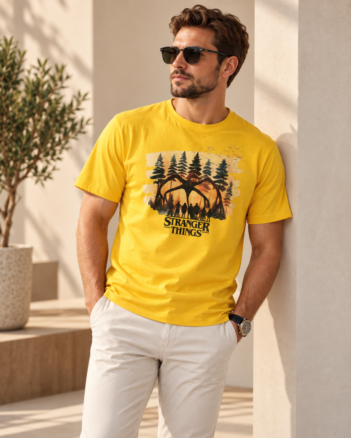 Yellow Graphic T-Shirt – Stranger Things Inspired Design