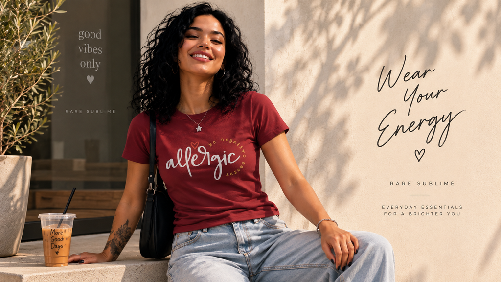 Allergic to Negative Energy T-Shirt – Premium Cotton Graphic Tee for Women