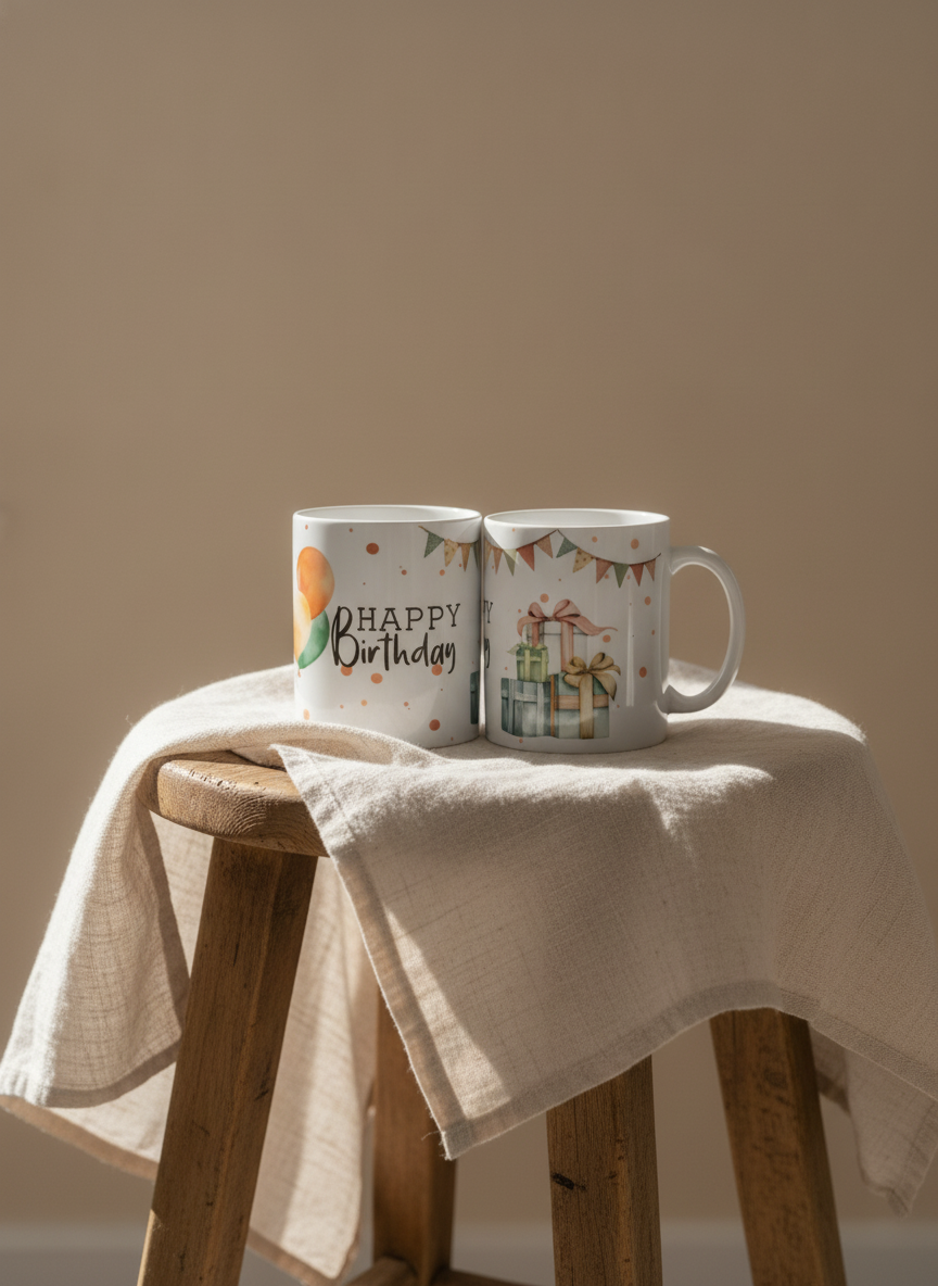 Happy Birthday Mug 11 oz – Double-Sided Printed Ceramic Mug